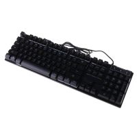 USB проводная геймерская компьютерная клавиатура Landslides KR-6300 с RGB Led подсветкой ATLANFA AT-6300, полноразмерная мембранная Черная