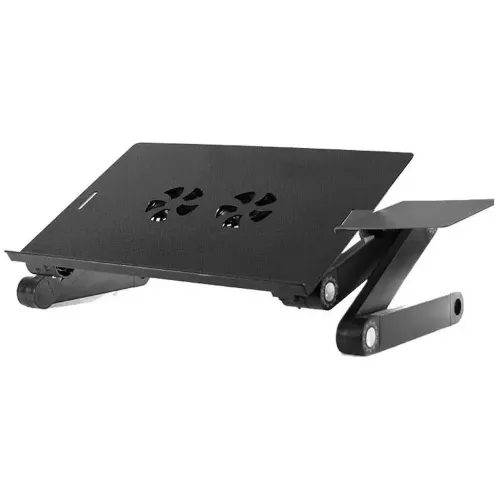 Складаний столик трансформер для ноутбука Laptop Table T8 з USB-охолодженням і підставкою для мишки, розкладний стіл для ноутбуків з вентилятором