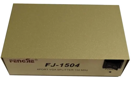 Спліттер VGA KV-FJ1504A Splitter, Комутатор 150MHz 4 Port Чотири порти з адаптером розгалужувач VGA