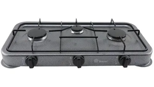 Настільний газовий таганок Domotec MS-6603 на 3 конфорки переносна трьохконфорочна газова плита настільна варильна поверхня для балонного газу