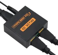 Двонаправлений комутатор розгалужувач відеосигналу Splitter 1x2 OEM HVS01 на 2 HDMI порту з підтримкою 4к, 2k, Активний спліттер 48512 Чорний