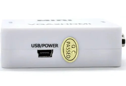 Конвертер перехідник VGA на HDMI Активний адаптер зі звуком і зовнішнім живленням VGA-HDMI аудіо вхід 3.5 mm Converter Mini 1080P