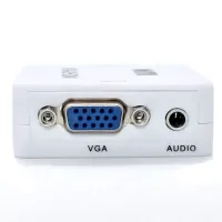 Конвертер перехідник VGA на HDMI Активний адаптер зі звуком і зовнішнім живленням VGA-HDMI аудіо вхід 3.5 mm Converter Mini 1080P