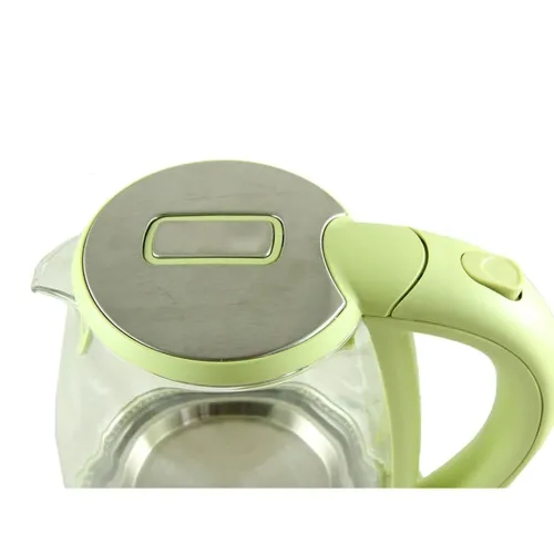 Скляний електрочайник Domotec MS-8112 Green 2200W 2.2 л, чайник електричний з кольоровою rgb підсвіткою
