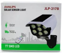 Вуличний настінний ліхтар муляж у вигляді камери Jianlips JLP - 2178 прожектор з датчиком руху і пультом, камера обманка CL877A на сонячній батареї