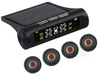 Зовнішні датчики тиску в шинах універсальні TPMS + SOLAR система контролю і температури тиску в шинах з сонячною панеллю і цифровим РК-дисплеєм, 