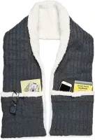 Зимова двостороння безрукавка шарф з кишенями Huggle Pocket Scarf на флісі, М'який домашній плюшевий шарф жилетка на гудзиках Сірий