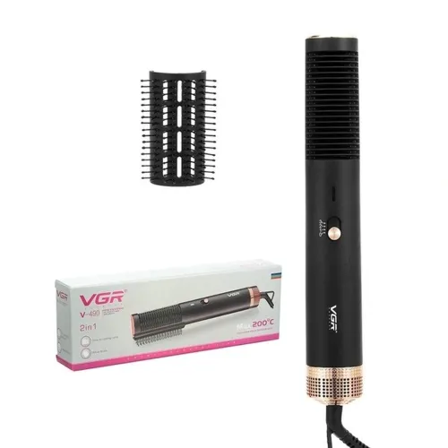 Фен щітка випрямляч VGR V-490 Hair Dryerhot Air Comb для сушіння й укладання будь-якого типу волосся гарячим повітрям 2 в 1, Стайлер гребінець 1200W