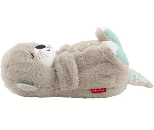 Світиться дихаюча Видра Fisher Price Fxc66 30 см з диханням для сну дітей, м'яка плюшева іграшка музичний нічник від батарейок сіра