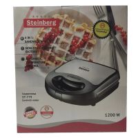 Сендвичница бутербродниця мультипекарь 4 в 1 Steinberg ST-779 1200W 4в1 Grant GT-779 1200W сіра гриль, вафельниця, Горішниця GrandHoff сендвічница