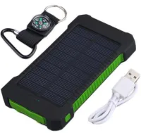 Портативний зарядний батарея Power Bank Solar JS-809 50000 mAh з сонячною панеллю і ліхтариком, зовнішній акумулятор повербанк для зарядки USB 2.1 A