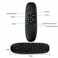 Бездротова аеромишь C120 RuS з клавіатурою Air mouse з гіроскопом, універсальний USB пульт російська розкладка міні клавіатура на батарейках Чорна
