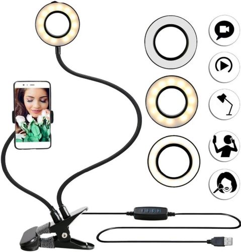 Держатель на гибкой ножке для мобильного телефона с Led подсветкой Professional Live Streaming