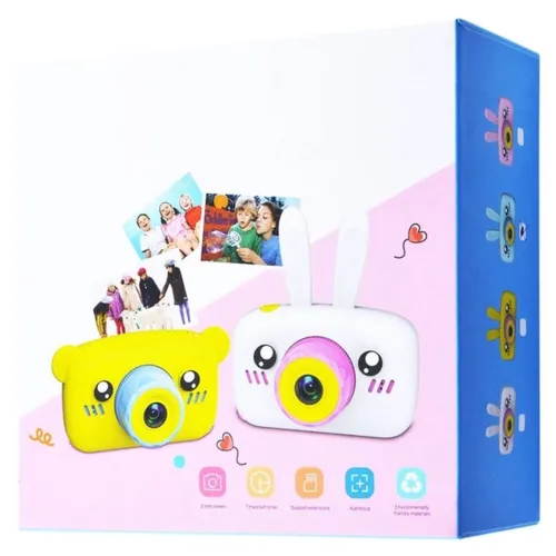 Дитячий акумуляторний фотоапарат DVR Baby Camera XL - 500R зайчик, Дитяча цифрова камера 7688 600mAh, цифровий фотоапарат для дітей Рожевий