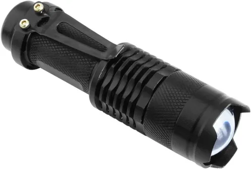 Ручной мини фонарик с линзой Bailong BL-8468 99000W Карманный светодиодный фонарь Supretto X-Balog с функцией зума Черный