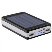 Портативний зарядний Power Bank Solar 90000 mAh C Led ліхтариком УМБ Metal Чорний На сонячній батареї Павербанк, зовнішній акумулятор, PowerBank 