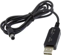 Підвищуючий USB кабель Berger з 5V на 12V для живлення Wi-Fi роутера від Power Bank з перетворювачем, перехідник для вай фай 5.5х2. 1 повербанка 5В 12В