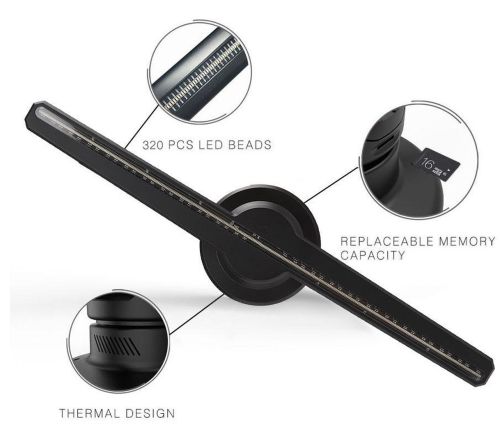 Голографічний 3D проектор Wi-Fi вентилятор Digital FH - 422 Fan Hologram 42см US F3 SD / ISO