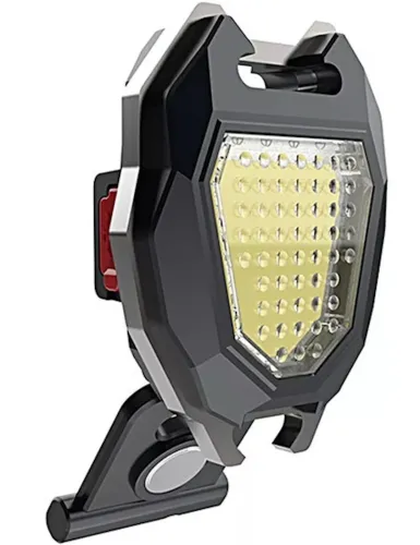 Нагрудный аккумуляторны LED фонарик брелок Police Lamp W5144 с прикуривателем и свистком, Походный фонарь с зажигалкой и брелком 7 режимов от USB