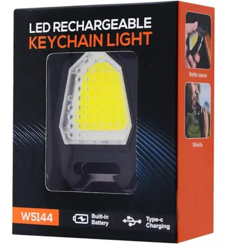 Нагрудный аккумуляторны LED фонарик брелок Police Lamp W5144 с прикуривателем и свистком, Походный фонарь с зажигалкой и брелком 7 режимов от USB