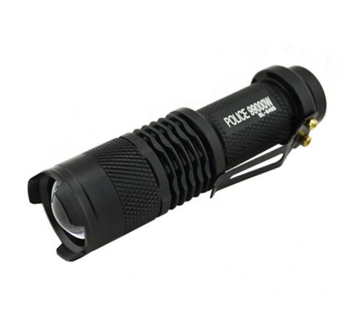 Ручной мини фонарик с линзой Bailong BL-8468 99000W Карманный светодиодный фонарь Supretto X-Balog с функцией зума Черный