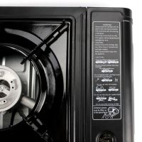 Портативна газова плита Happy Home BDZ-155-A Одноконфорочна туристична плитка з автоматичним п'єзопідпалом і перехідником для газового балона