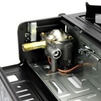 Портативна газова плита Happy Home BDZ-155-A Одноконфорочна туристична плитка з автоматичним п'єзопідпалом і перехідником для газового балона