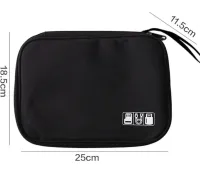 Дорожня сумка органайзер Travel Digital Bag для зберігання кабелів, зарядок повербанка, багатофункціональний бокс для цифрових аксесуарів Чорний