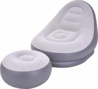 Надувний диван з пуфом Air Sofa Intex 68564, надувне велюрове крісло з пуфом SF-936