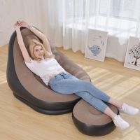 Надувний диван з пуфом Air Sofa Intex 68564, надувне велюрове крісло з пуфом SF-936