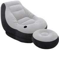 Надувний диван з пуфом Air Sofa Intex 68564, надувне велюрове крісло з пуфом SF-936