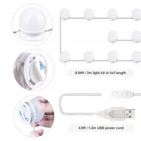 Світлодіодна кольорова RGB LED підсвічування на дзеркало Vanity Mirror Lights 10 ламп Комплект лампочок для дзеркала з пультом і регулюванням кольору