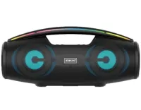 Бездротова Bluetooth колонка динамік BKK B100 з LED підсвічуванням 20W з мікрофоном, акумуляторна блютуз акустика караоке USB SD FM AUX Чорна