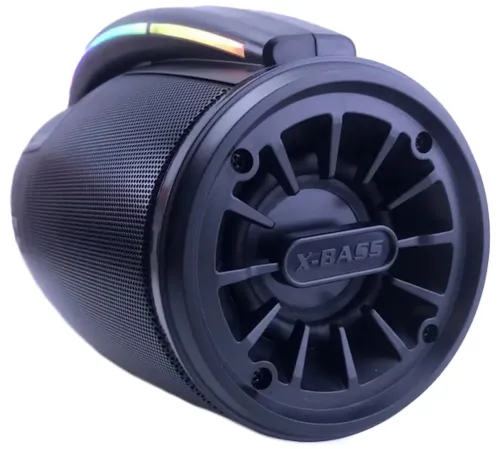 Бездротова Bluetooth колонка динамік BKK B100 з LED підсвічуванням 20W з мікрофоном, акумуляторна блютуз акустика караоке USB SD FM AUX Чорна