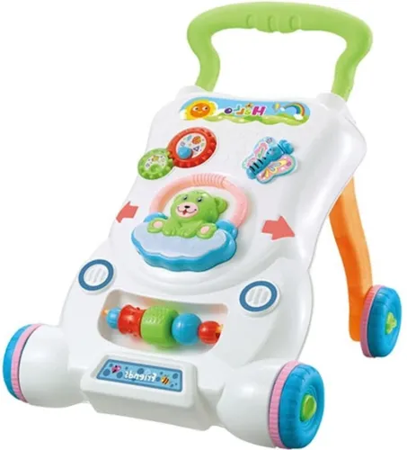 Дитячі розвиваючі ходунки каталка Qichun Toys 696-R15 2в1, Дитячий ходунок Children Music Walker на коліщатках з музичними ефектами для дітей
