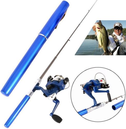 Комплект кишенькова вудка ручка Mini Pocket Fishing Rod + Котушка, кишенькова складна похідна міні FishPen