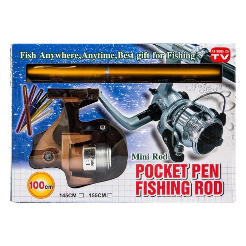 Комплект кишенькова вудка ручка Mini Pocket Fishing Rod + Котушка, кишенькова складна похідна міні FishPen