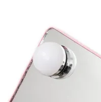 Настільне Косметичне дзеркало Cosmetie mirror 360 Rotation Angel з LED підсвічуванням для макіяжу, компактне прямокутне сенсорне дзеркало Рожеве