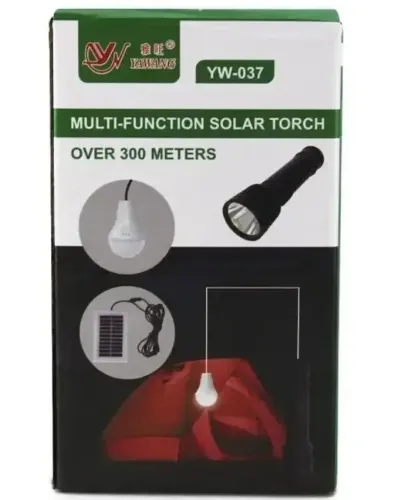 Ручний акумуляторний ліхтарик X-Balog BL YW-037 3W з гнучкою LED лампою і сонячною панеллю Туристичний ліхтар Power Bank Yawang для кемпінгу Чорний