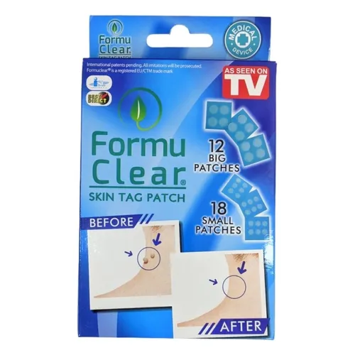 Тілесний пластир від бородавок і прищів Formu Clear TAG Patch 12 + 18 від акне і папілом стерильні пластирі для очищення шкіри набір пластирів патчів
