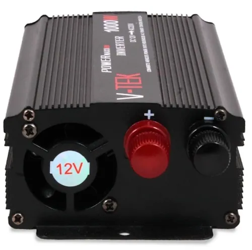 Автомобільний інвертор V-TEK PowerMaxx SSK-1000W 12V-220V, Авто перетворювач напруги струму 12В 1000Вт від прикурювача і акумулятора Чорний
