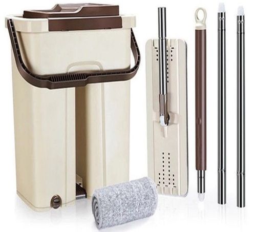 Швабра лентяйка Supretto Scratch Cleaning Mop с большим ведром и автоматическим отжимом, большая с самоотжимом Spin Mop 360