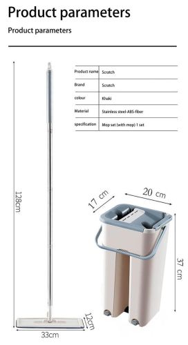 Швабра лентяйка Supretto Scratch Cleaning Mop с большим ведром и автоматическим отжимом, большая с самоотжимом Spin Mop 360
