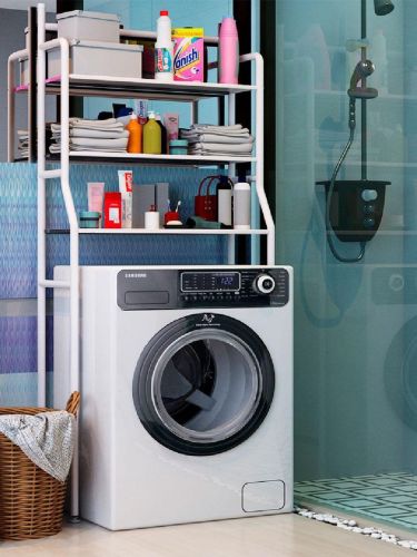 Стійка над пральною машиною Біла Supretto Washing Rack TW - 106 підлоговий стелаж, Полиця органайзер для зберігання, етажерка