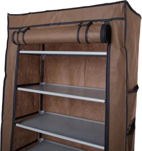 Складная тканевая полка шкаф для хранения обуви Shoe Cabinet A-5 90x56x27 см 4 полки, Пылезащищенная полка органайзер каркасный 5556 HCX 7688