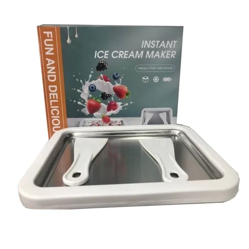 Ручний апарат для приготування морозива Ice Cream Maker Instant, Морожениця Роликова тарілка з 2 лопатками для морозива ручної роботи