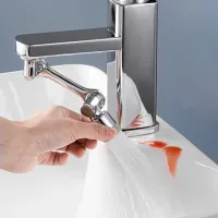 МЕТАЛ поворотна насадка на кран, Подовжувач на гусак Faucet splash head, аератор для економії води з поворотом на 1080 градусів для змішувача