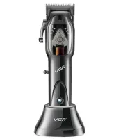 Бездротовий тример для гоління VGR V-653, Акумуляторна окантовочна машинка для стрижки волосся і бороди з підставкою і насадками 10W V653 Чорний