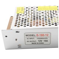 Универсальный блок питания адаптер 12V 15A 180W Brille S-180-12 Metall для SMD светодиодных лент мониторов