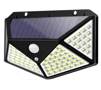 Вуличний потрійний ліхтар Solar Interaction Wall Lamp CL - 100 на сонячній батареї з датчиком руху, Настінний акумуляторний світильник 100 LED